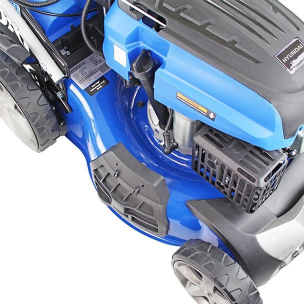 Hyundai HYM460SPE 46cm Electric-Start Self-Propelled Petrol Lawnmower Mulch, Rear & Side Discharge