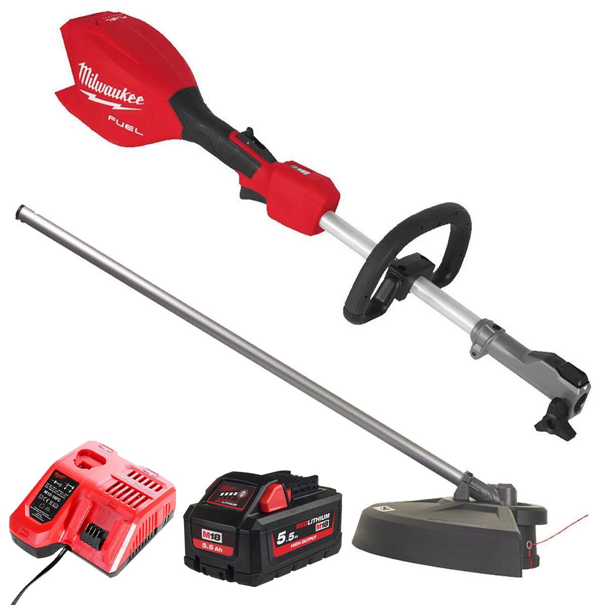 Milwaukee M18FOPHLTKIT2-0 18V Brushless Grass Trimmer Attachment with 1 x 5.5Ah Battery & Charger