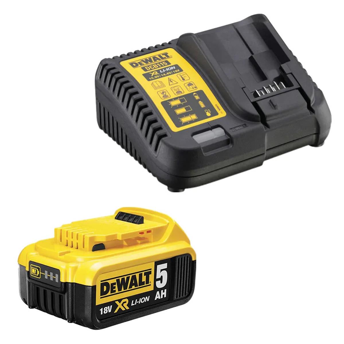 Dewalt DCS355P1 18V XR Brushless Oscillating Multi-Tool with 1 x 5.0Ah Battery, Charger, Accessories Set & Case