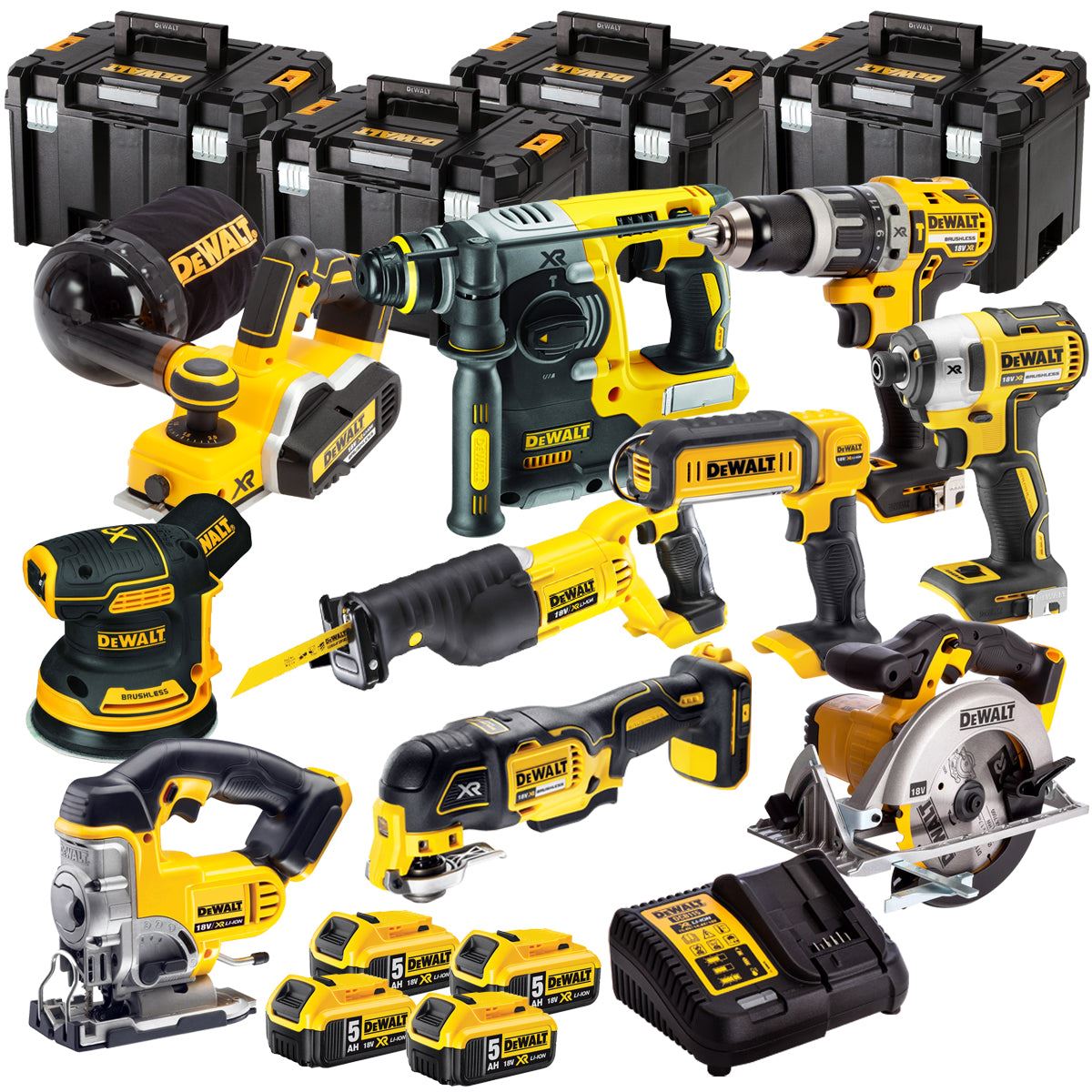 Dewalt DCK665P3T17 18V 10 Piece Power Tool Kit with 4 x 5.0Ah Batteries