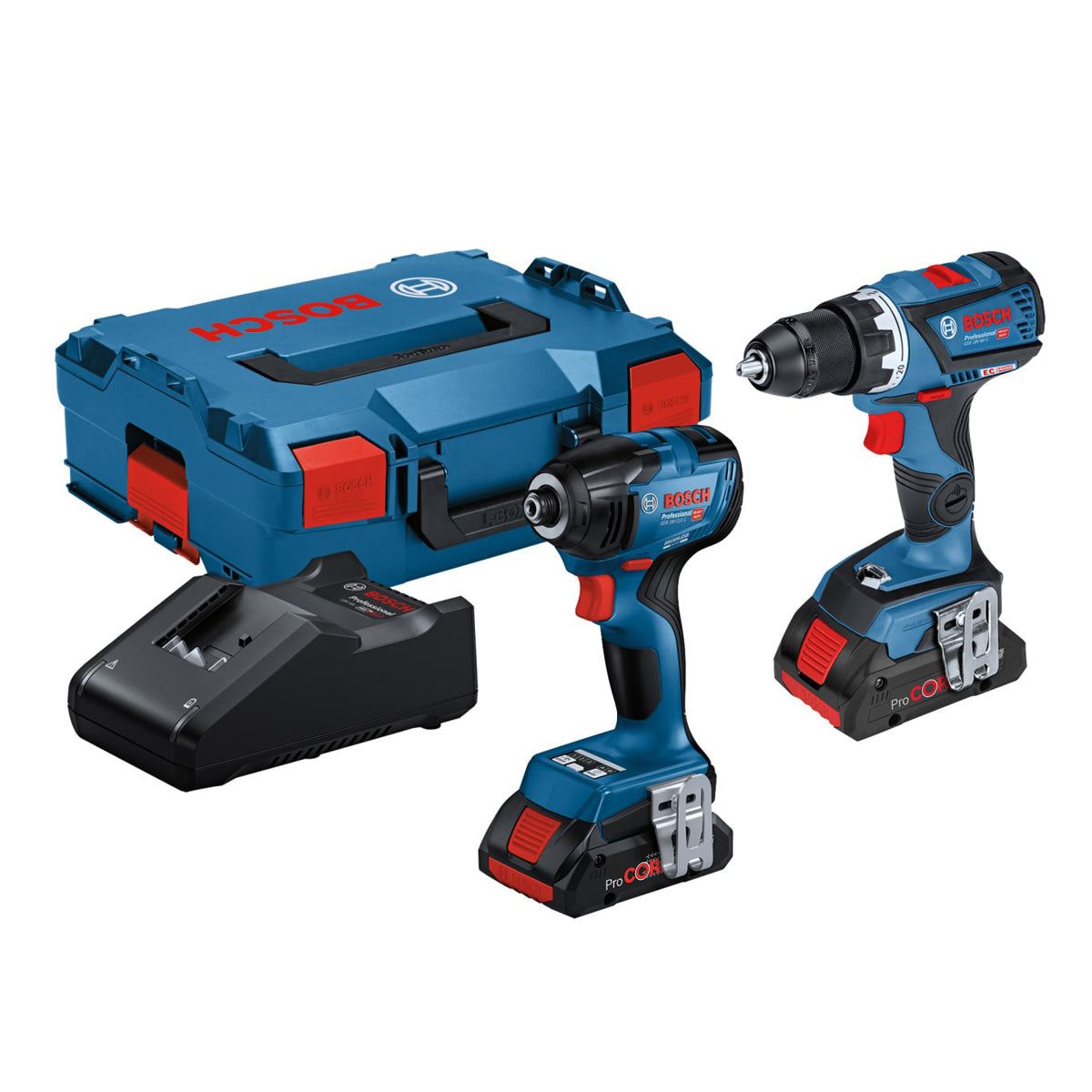 Bosch 18V Professional Twin Pack with 2 x 4.0Ah Batteries & Charger in Case 06019J0170