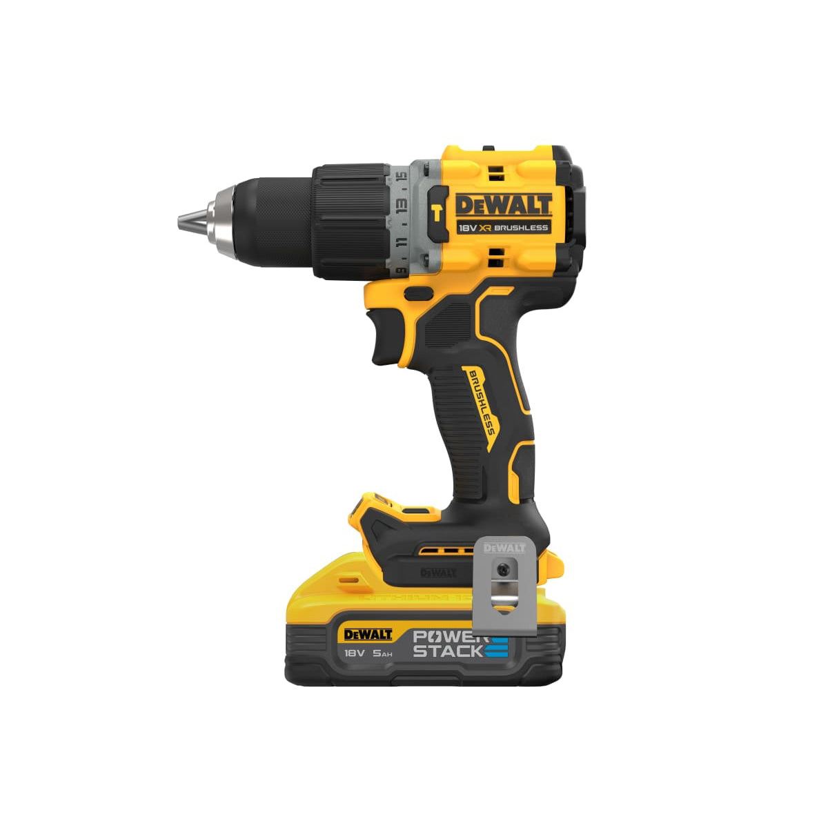 Dewalt DCD805H2T 18V XR Combi Hammer Drill 2 x 5.0Ah Powerstack Batteries Charger & Carry Case