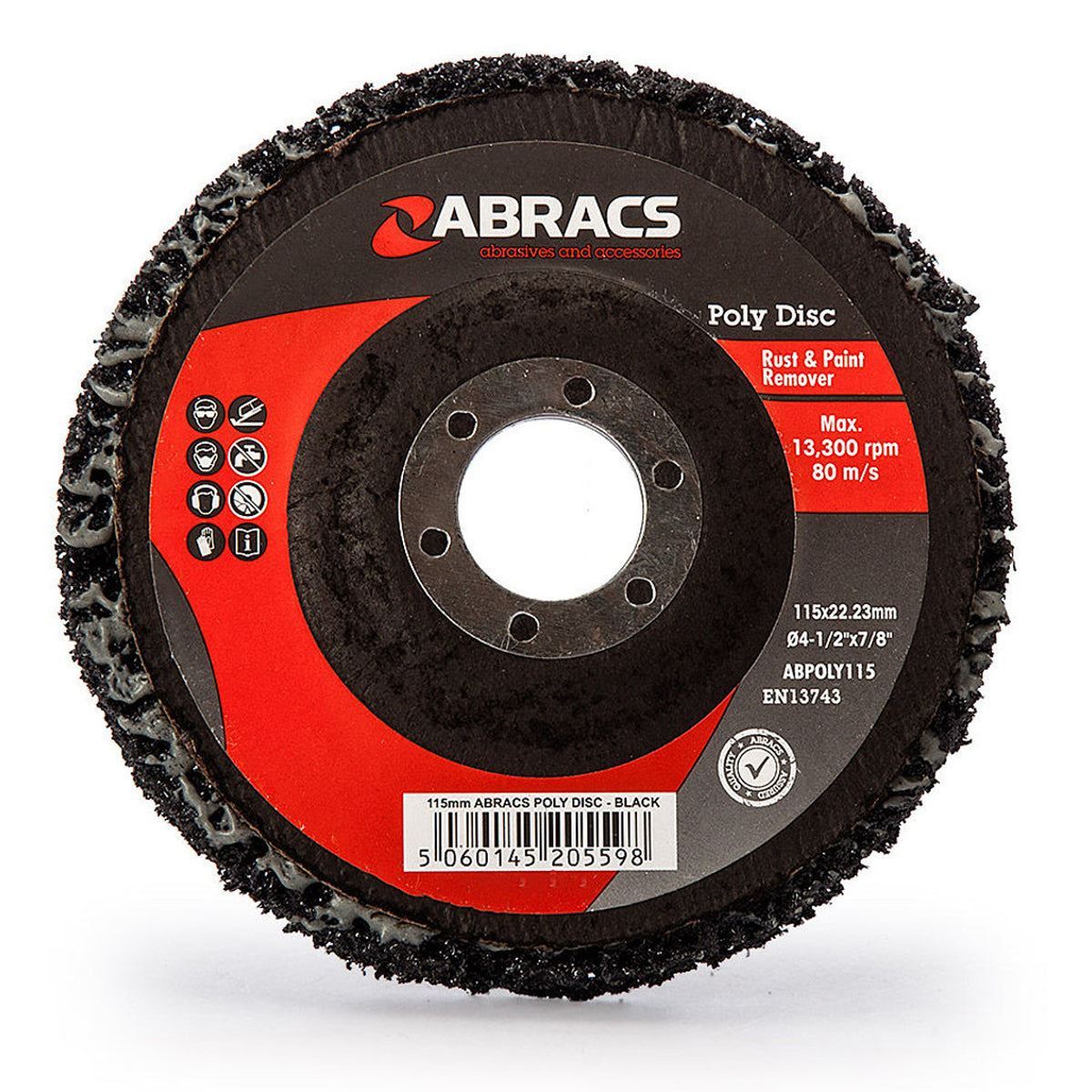 Abracs 115mm Black Poly Disc EXPERT ABPOLY115