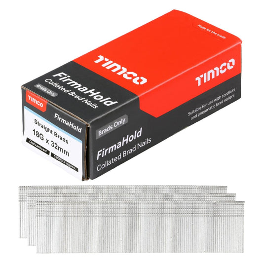 FirmaHold 32mm 18 Gauge 5000 Galvanised Straight Collated Brad Nails BG1832
