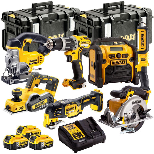 Dewalt 18V 7 Piece Power Tool Kit with 3 x 5.0Ah Batteries & Charger T4TKIT-443
