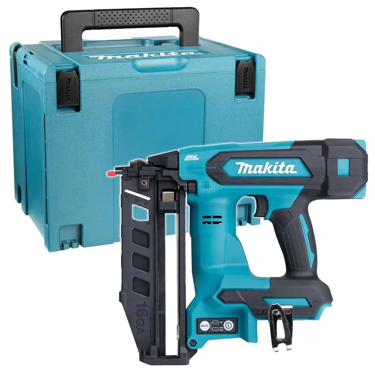 Makita DBN601ZJ 18V LXT Brushless 16Ga Straight Finishing Nailer With 2000 Piece Brad Nails & Case