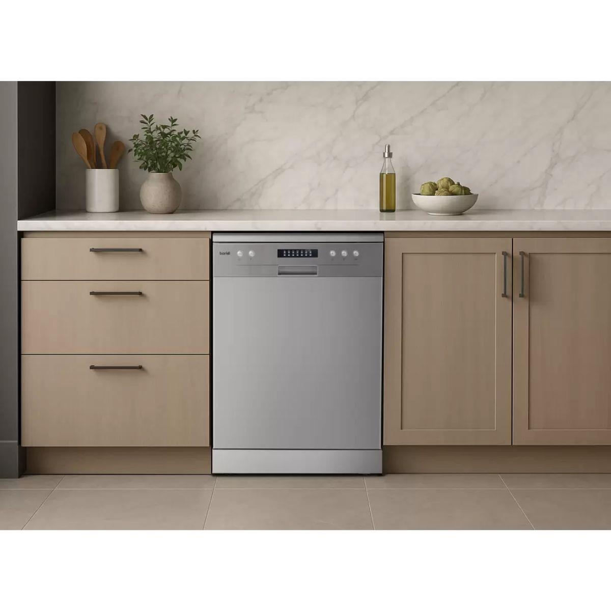 Sealey DH280 Baridi Regular Sized Freestanding Dishwasher 60cm Wide 13 Place Settings Silver 230V