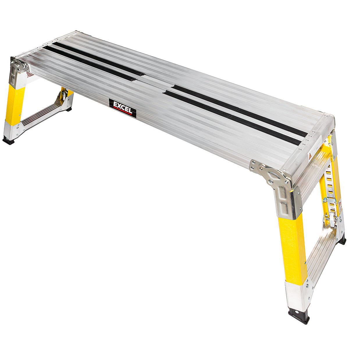 Excel Fibreglass Work Bench Platform Adjustable Height Heavy Duty Folding Hop Up - 1200 x 350 mm Pack of 2