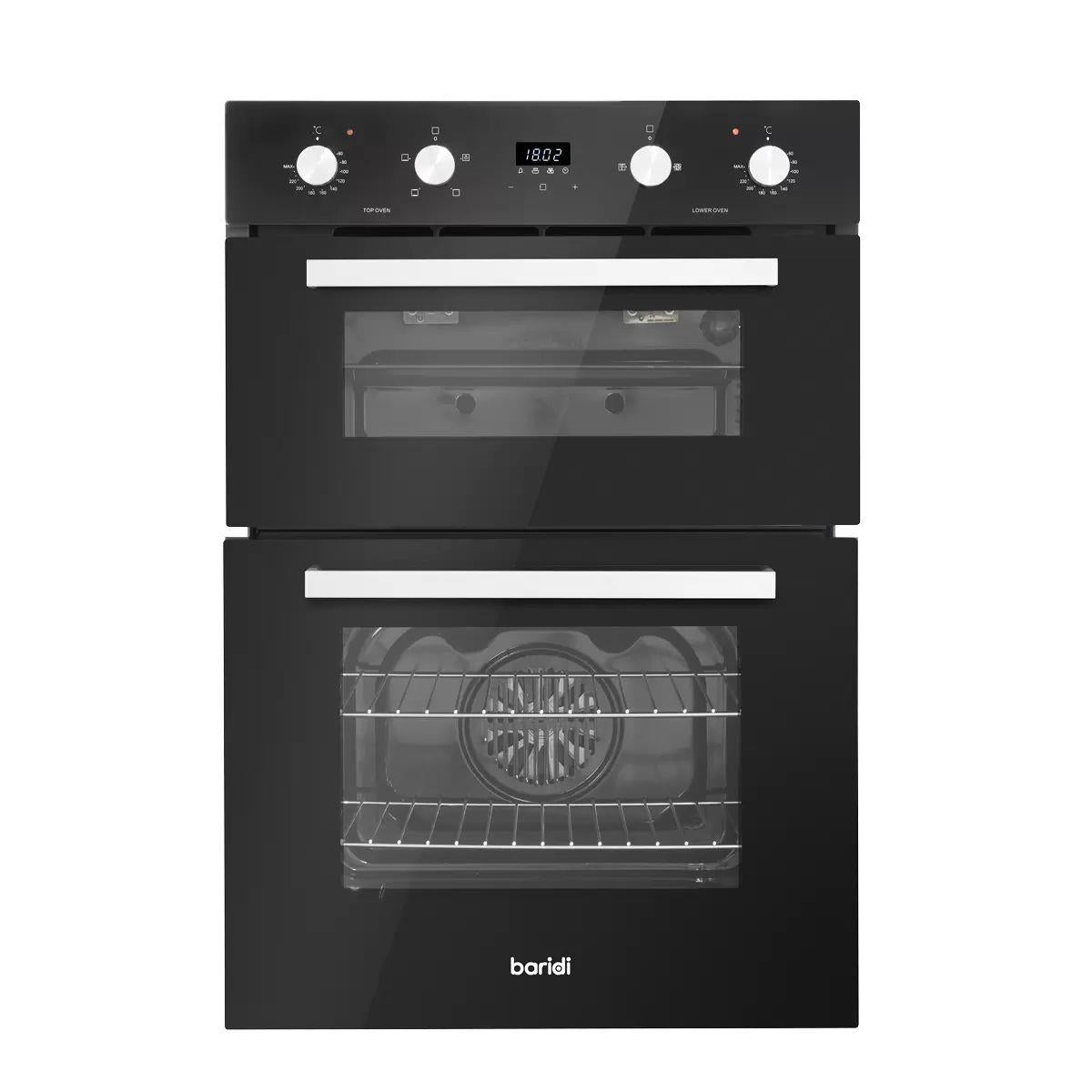Sealey DH279 Baridi 90cm Built-In Double Oven, 88L Capacity, Energy Rating A Black 240V