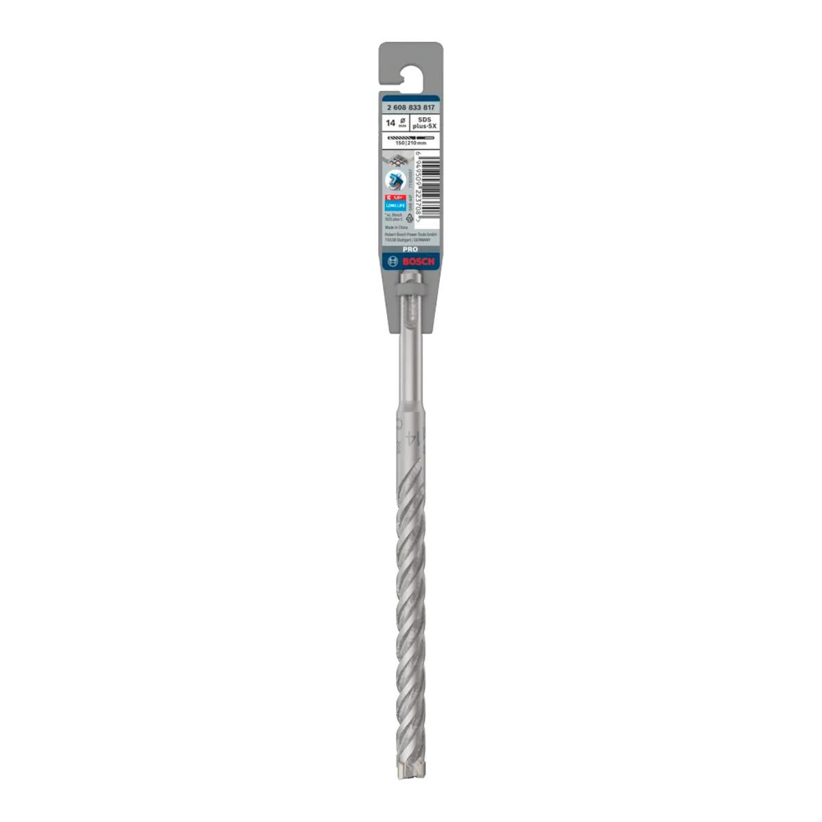 Bosch PRO SDS Plus-5X 14mm x 150mm x 210mm Hammer Drill Bit 2608833817