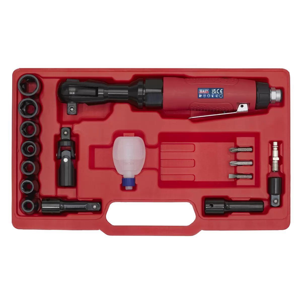 Sealey GSA21KIT Air Ratchet Wrench Kit 1/2inSq Drive