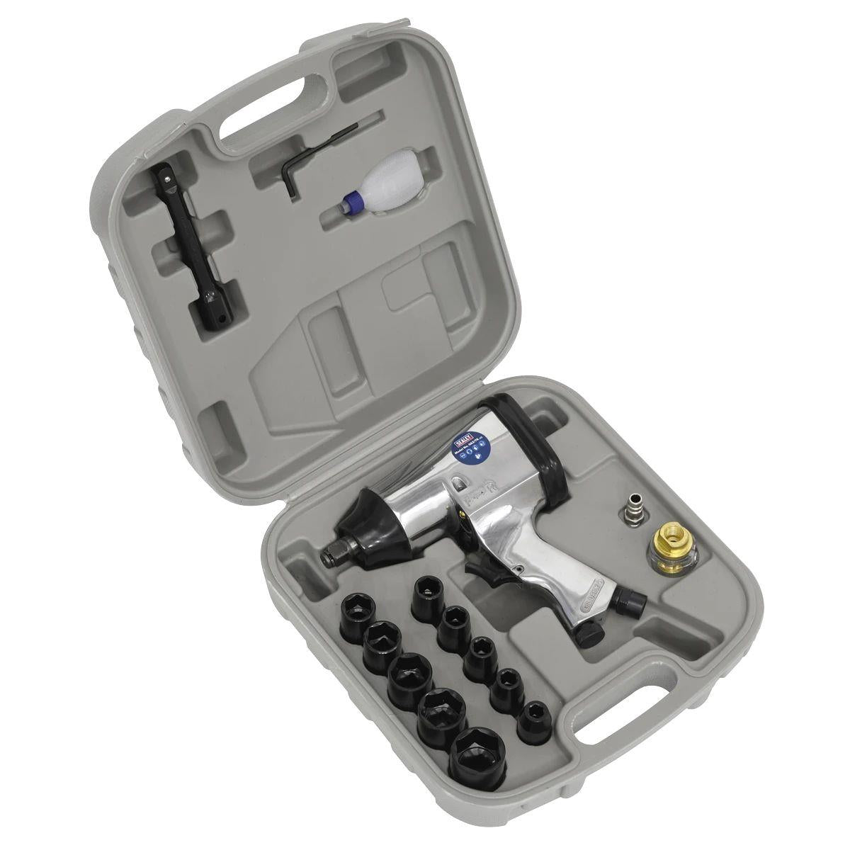 Sealey SA2/TS Air Impact Wrench Kit with Sockets 1/2 Inch Sq Drive