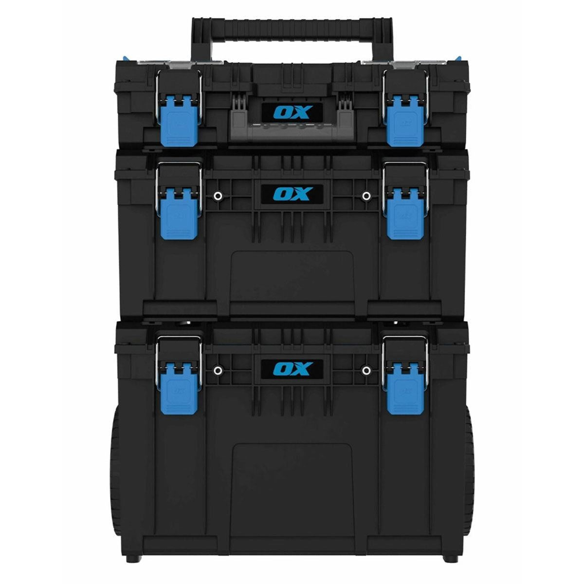 OX ToolTrek Pro Modular Storage System 3 Piece Set Heavy Duty with Wheeled OX-P600703 Item Condition Damaged Box