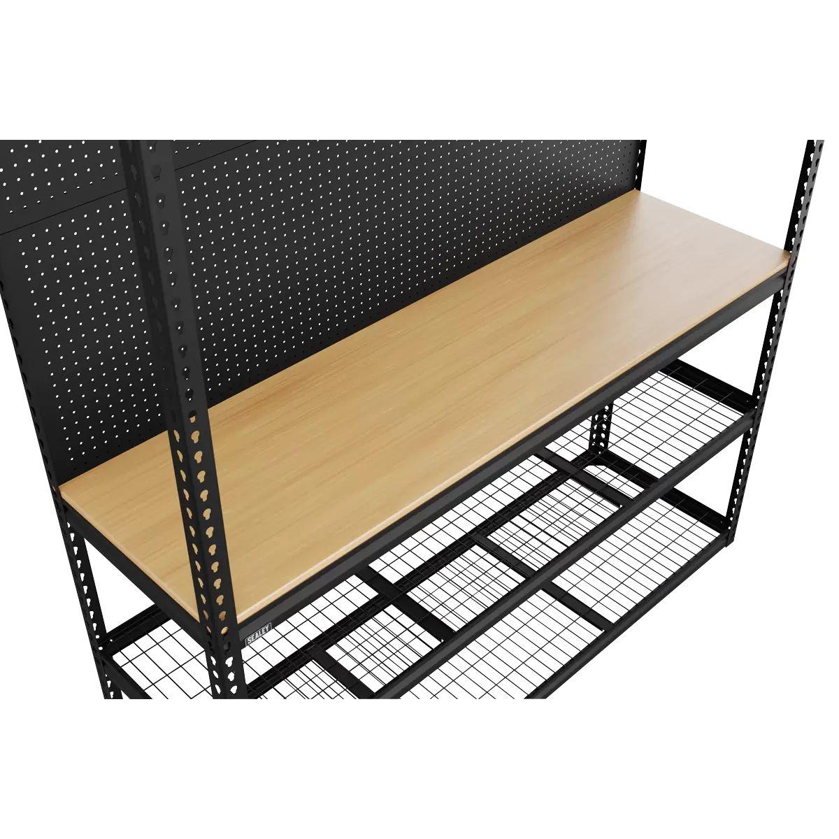 Sealey APMWB1 Heavy-Duty Modular Workbench with Racking & Pegboard 300kg Capacity Per Level