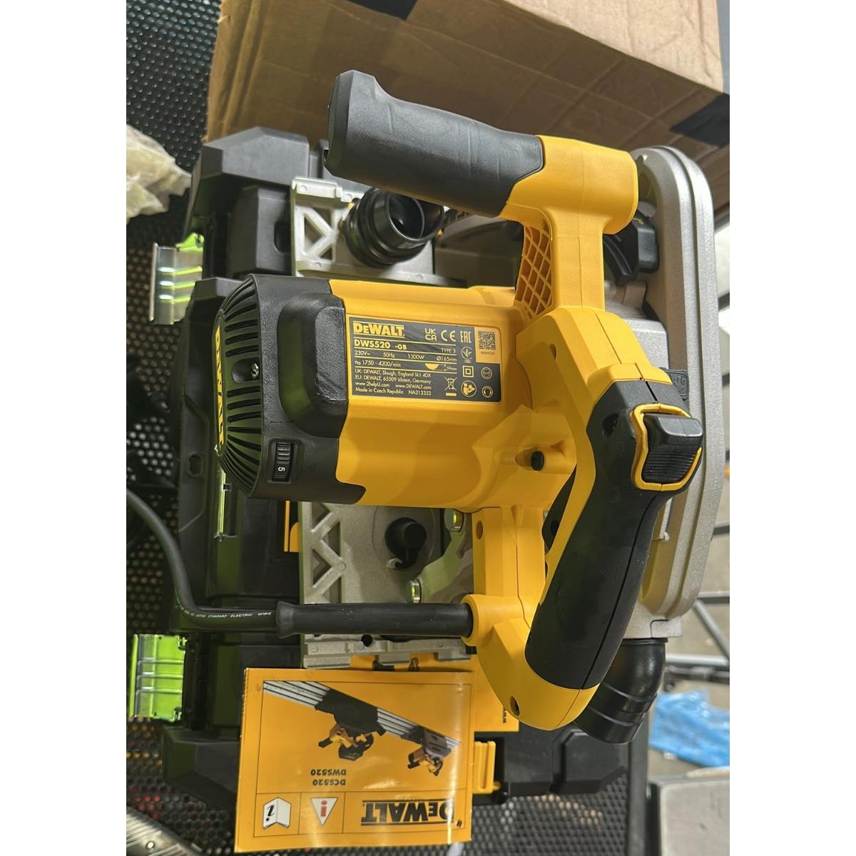 Dewalt DWS520KT 165mm Heavy-Duty Plunge Saw 1300W 240V - No Guide Rail Item Condition Box Opened Never Used