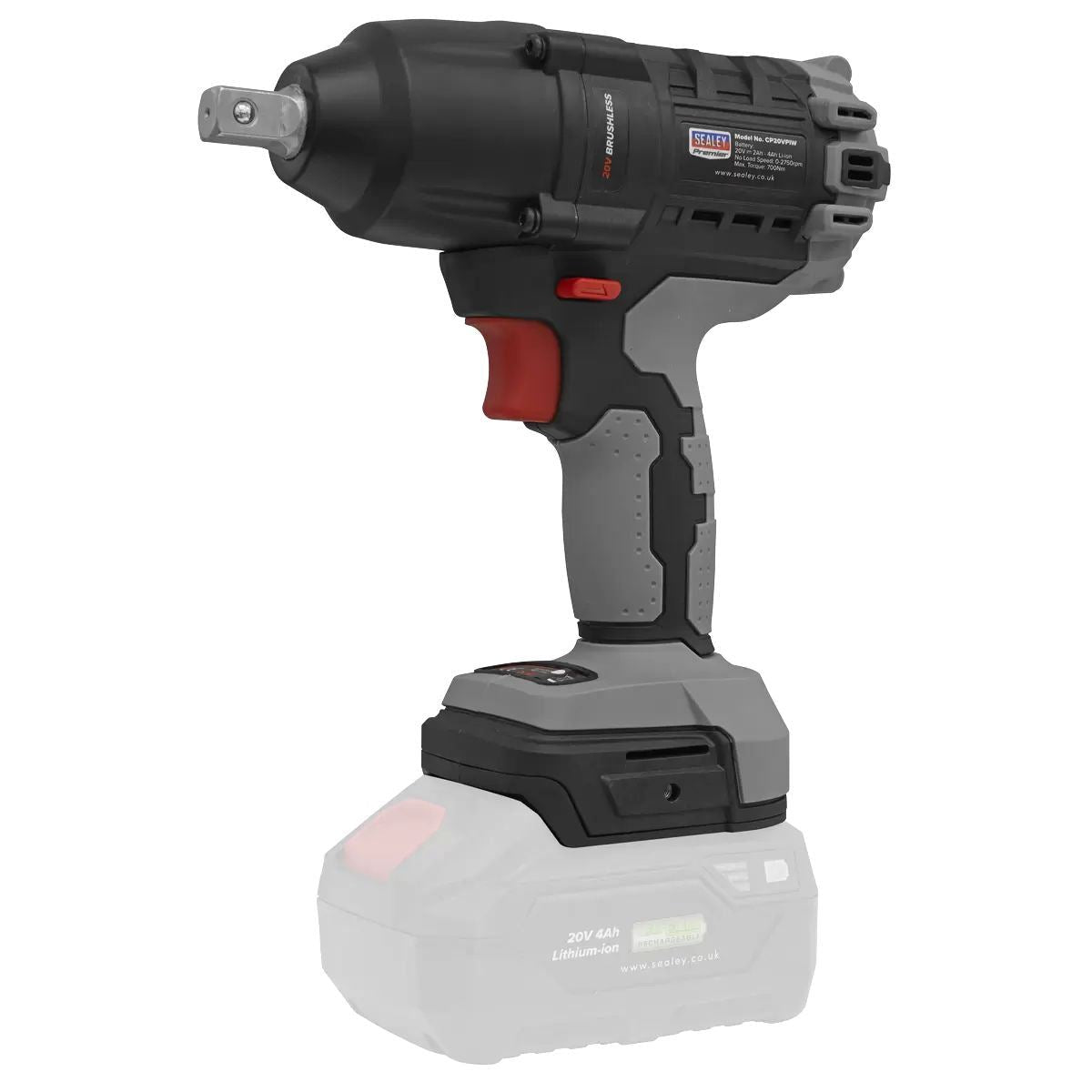 Sealey CP20VPIWKIT 20V Brushless Impact Wrench Kit with 2 x 4.0Ah Batteries & Charger