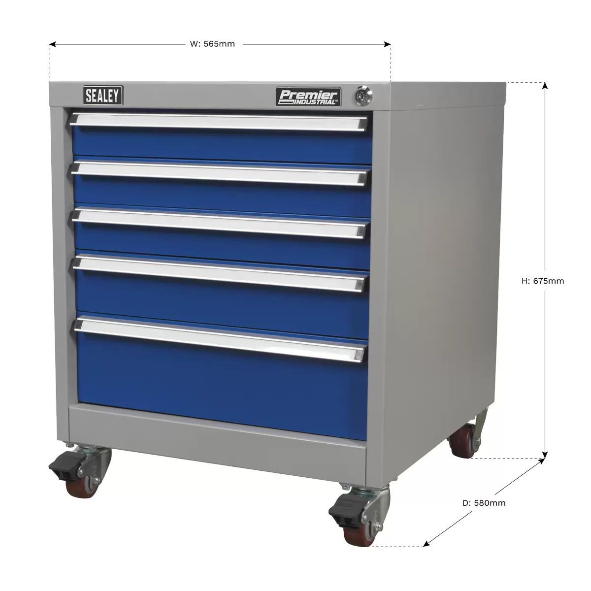 Sealey API5657B Mobile Industrial Cabinet 5 Drawer