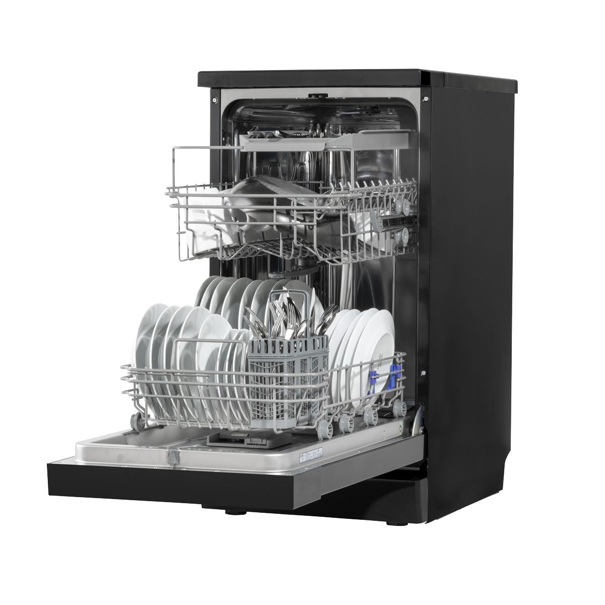 Sealey DH267 Baridi Slimline Freestanding Dishwasher 45cm Wide 10 Place Settings Black