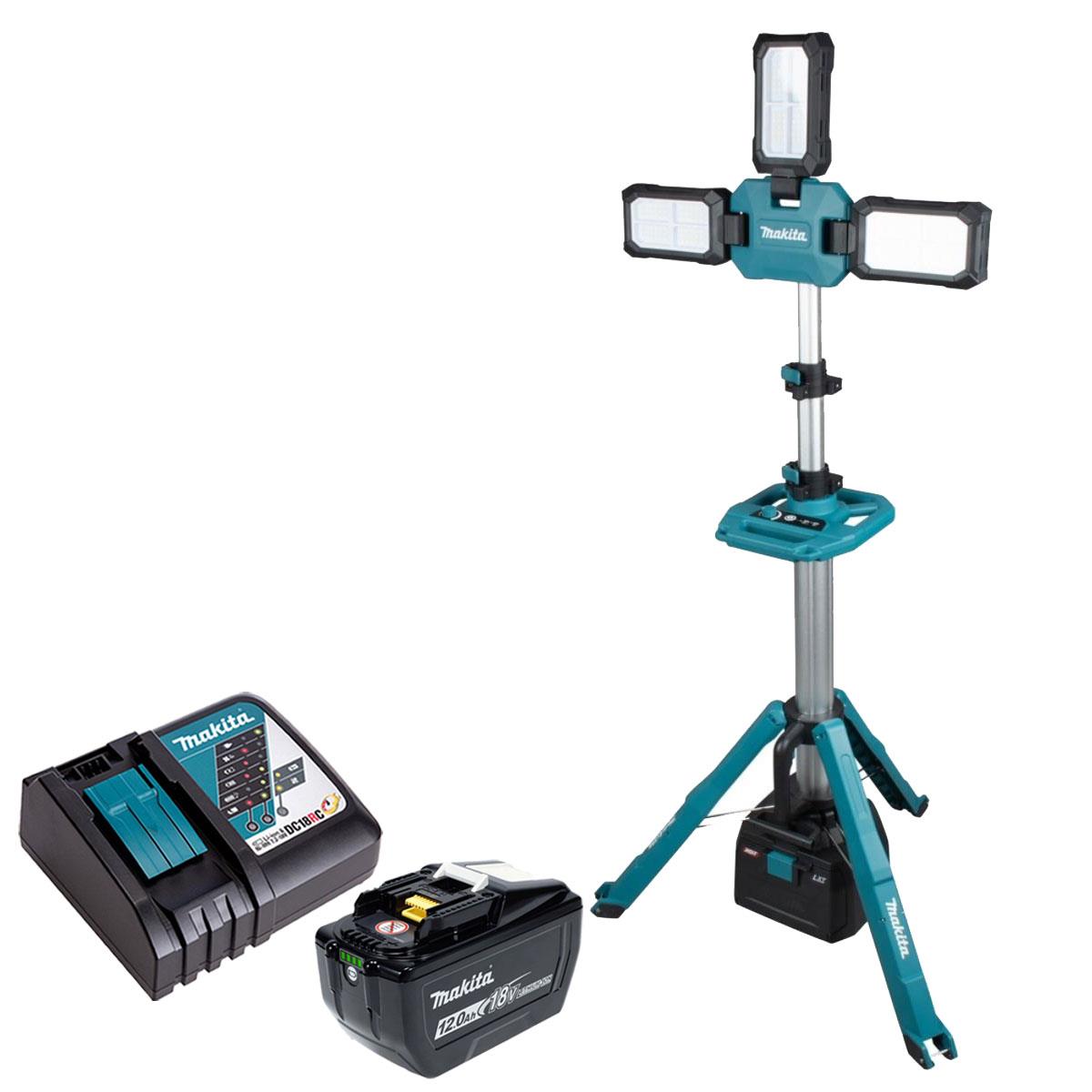 Makita ML014G 18V LXT / 40V XGT 15000 Lumen Tower Light with 1 x 12.0Ah Battery & Charger