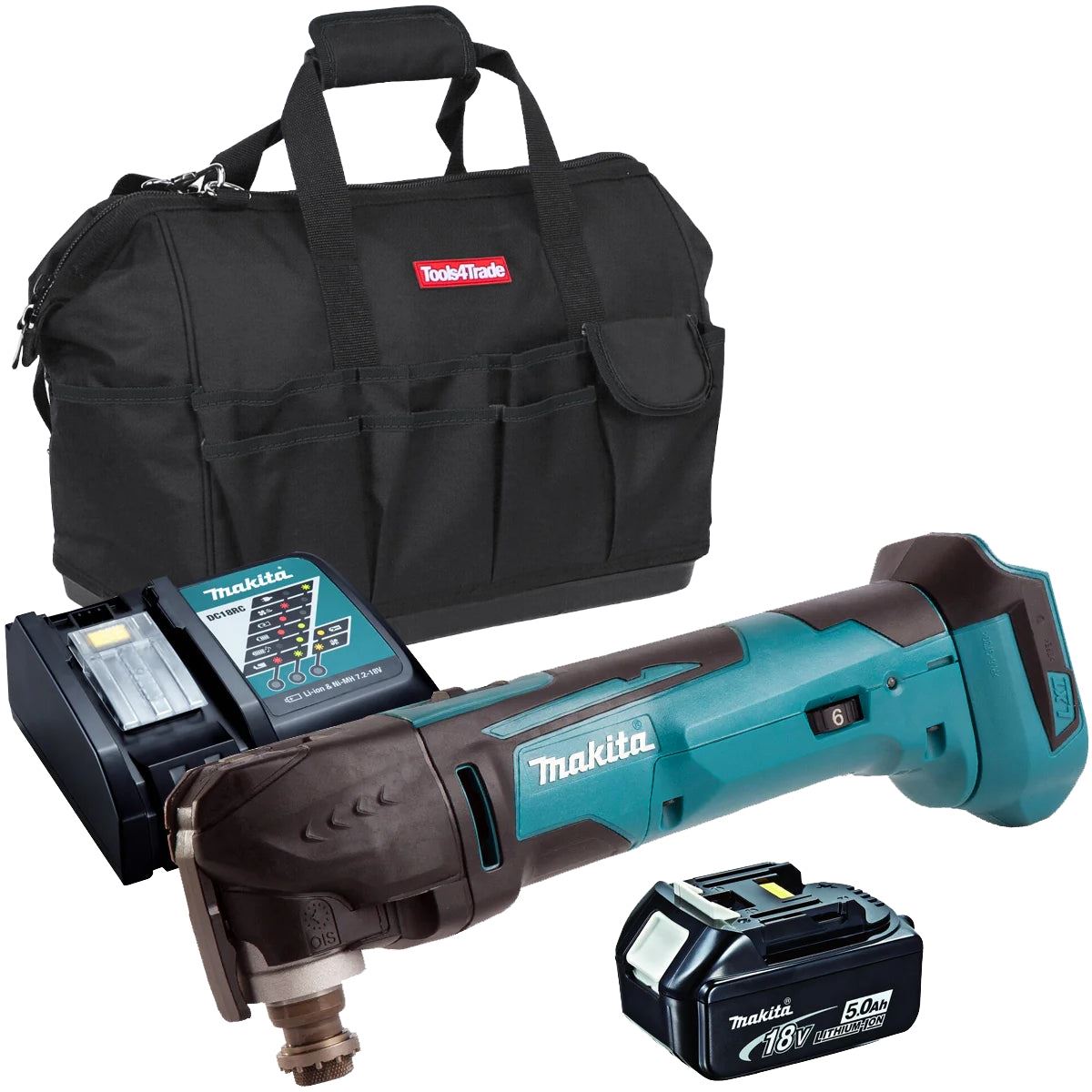 Makita DTM51Z 18V Oscillating Multi Tool Cutter with 1 x 5.0Ah Battery Charger & Bag