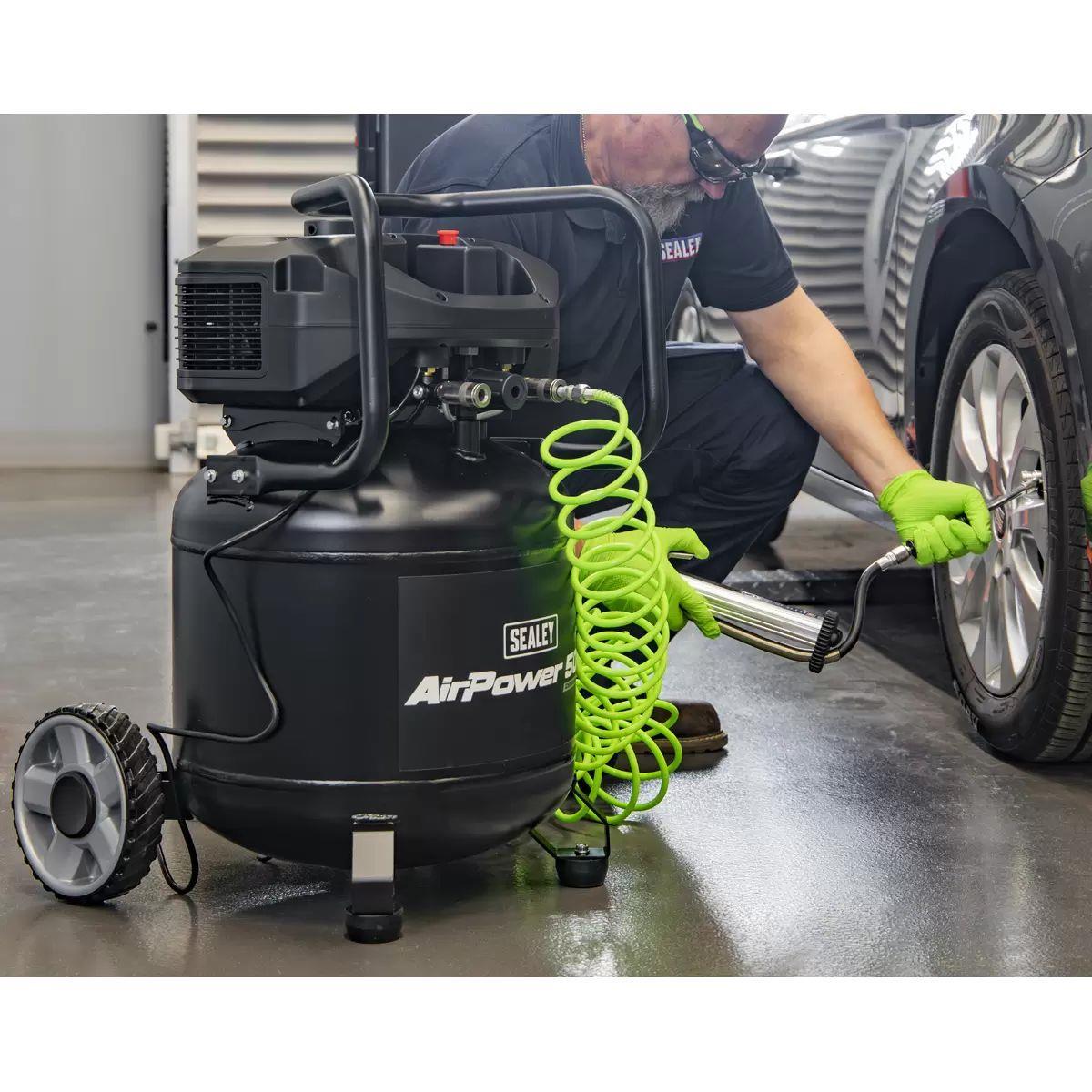 Sealey SAC50V 50L Oil Free Belt Drive Vertical Compressor 2hp & 230V/13A