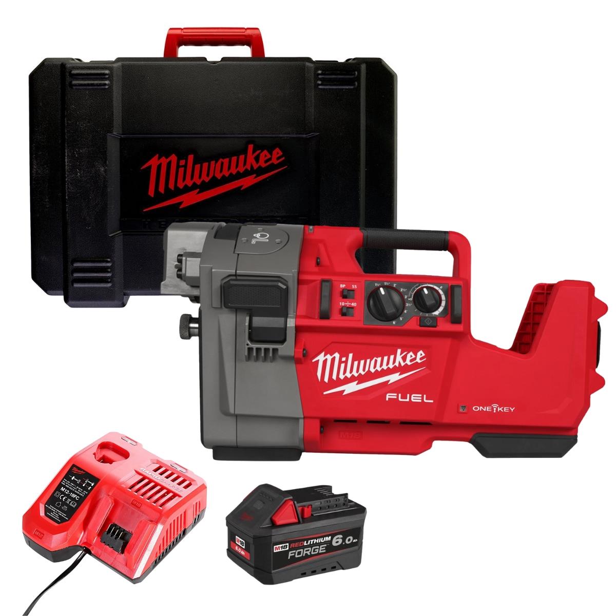 Milwaukee M18FRGRO114-0C 18V M18 FUEL Brushless Roll Groover With 1 x 6.0Ah Battery Charger & Case