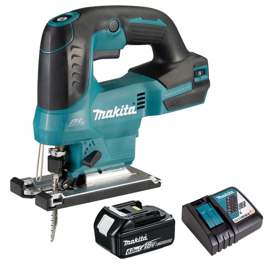 Makita DJV184Z 18V LXT Brushless Top Handle Jigsaw with 1 x 6.0Ah Battery & Charger
