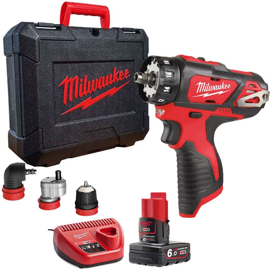 Milwaukee M12BDDXKIT-0X 12V Removable Drill Driver with 1 x 6.0Ah Battery Charger & Case