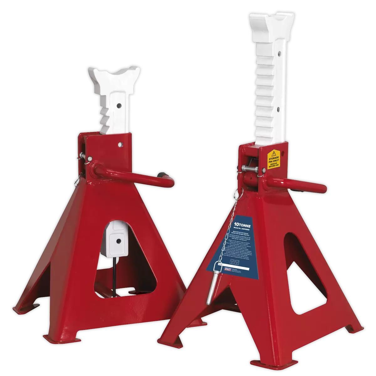 Sealey AAS10000 10 Tonne Capacity per Stand Auto Rise Ratchet Axle Stands Pair