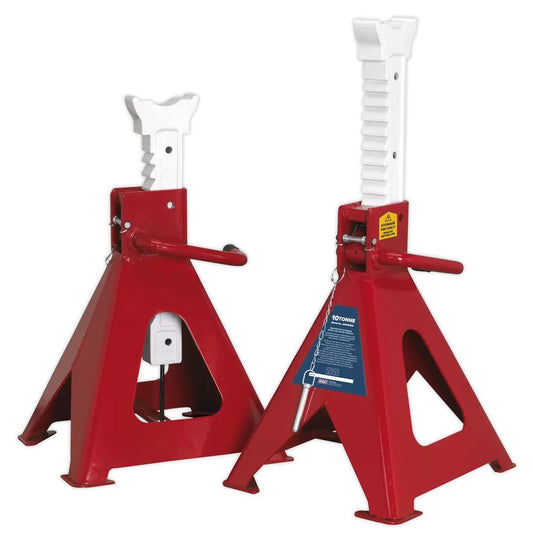 Sealey AAS10000 10 Tonne Capacity per Stand Auto Rise Ratchet Axle Stands Pair