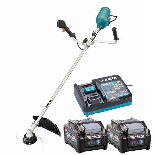 Makita UR012GZ04 Twin 40Vmax XGT Brushless Brush Cutter with 2 x 4.0Ah Battery & Charger