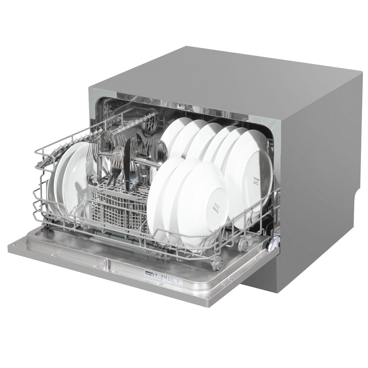 Sealey DH84 Baridi Tabletop Dishwasher 6 Place Settings 6.5L Capacity Silver 230V/1280W