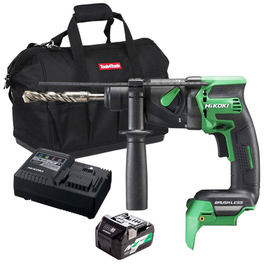 Hikoki DH18DPBJ4Z 18V Brushless SDS+ Rotary Hammer Drill with 1 x 2.5Ah/5.0Ah Battery Charger & Bag