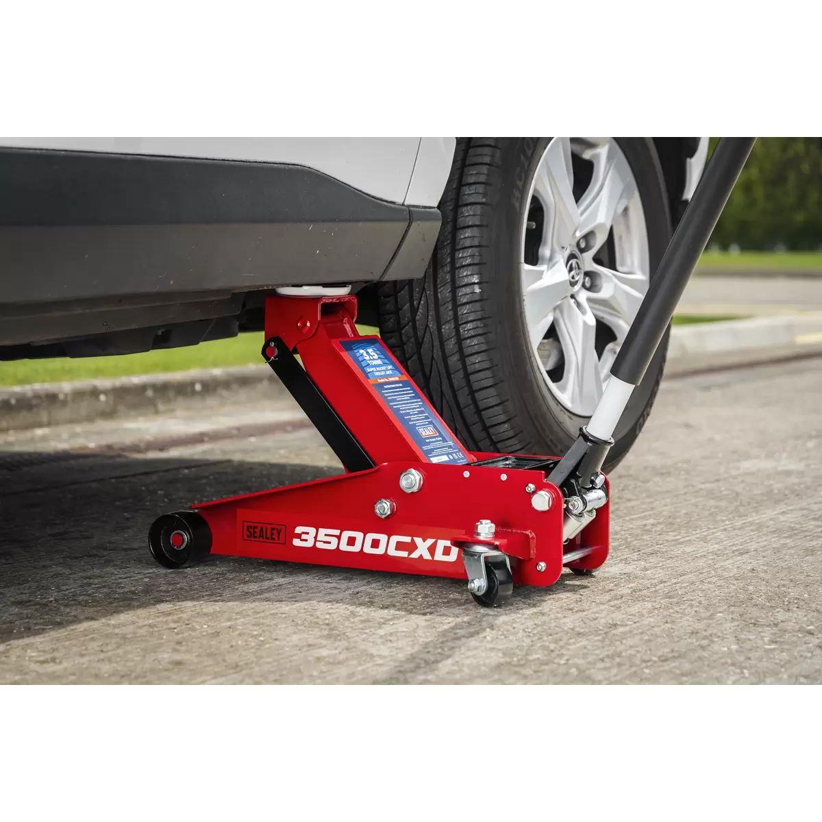 Sealey 3500CXD Trolley Jack with Super Rocket Lift 3.5 Tonne