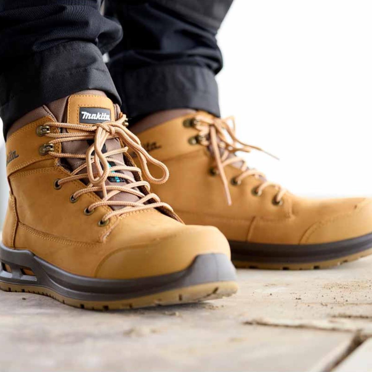 Makita MK403M Kyoto Safety Leather Boots Tan - Size 10