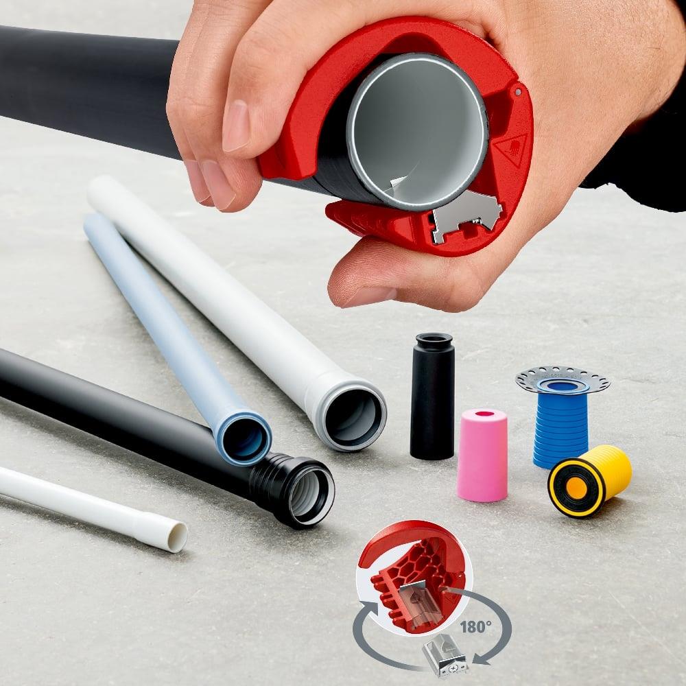 Knipex 72mm BiX Plastic Pipe Cutter & Sealing Sleeves 90 22 10 BK