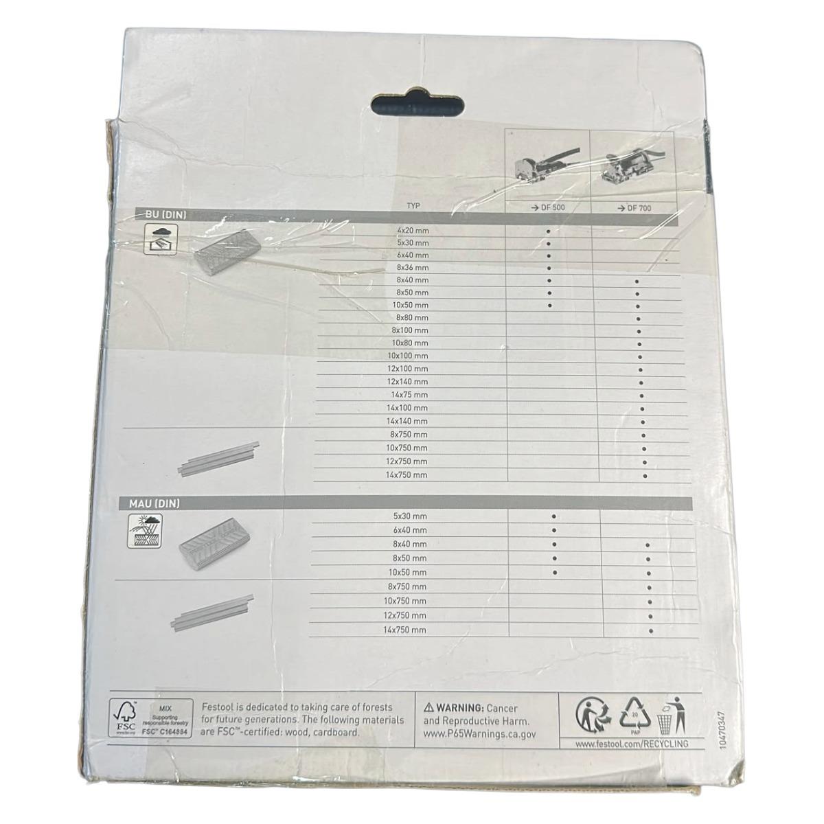 Festool D 5x30/300 BU Domino Beech Pack Of 300 - 494938 For DF 500 Item Condition Damaged Box