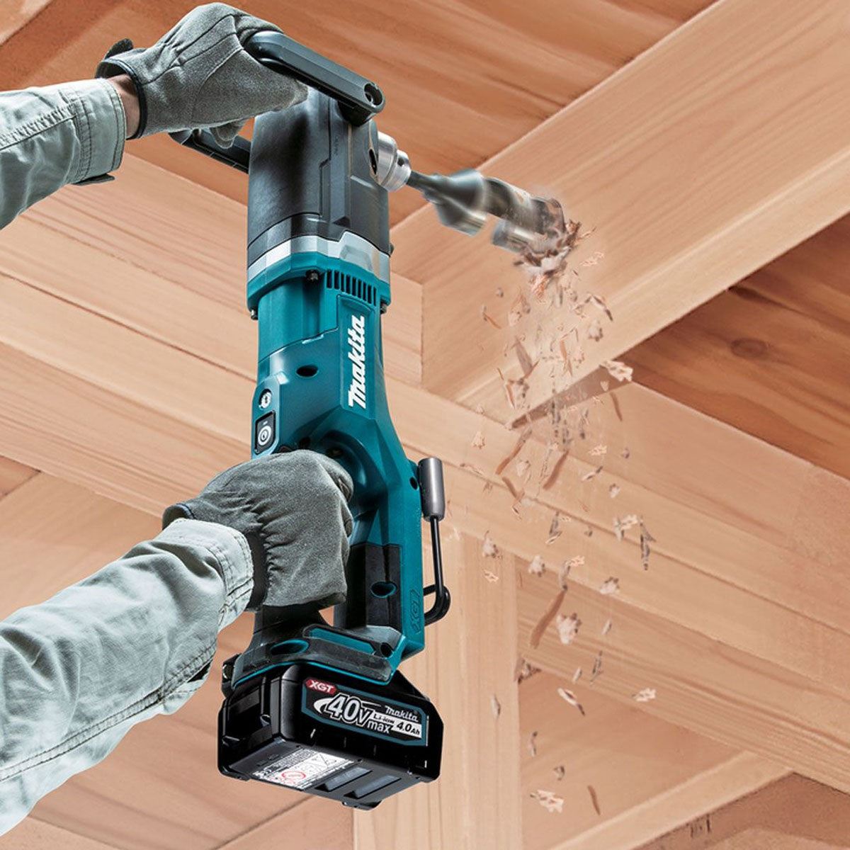 Makita DA001GD201 40V max XGT 13mm Cordless Brushless Angle Drill With 2 x 2.5Ah Batteries, Charger & Case