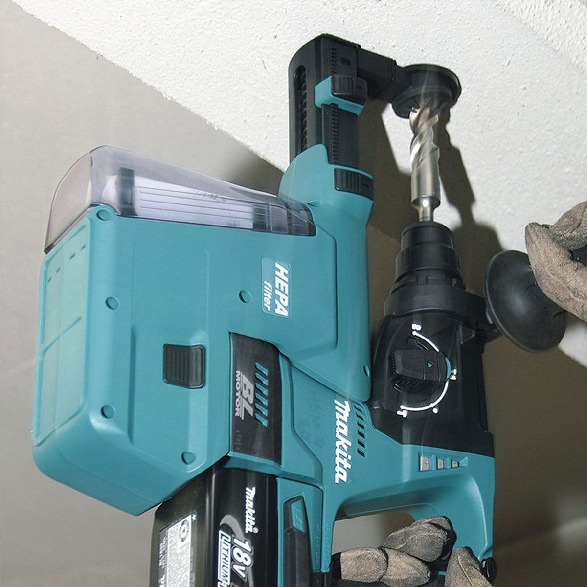 Makita DHR243RTJW 18V LXT Brushless 24mm SDS+ Rotary Hammer Drill With 2 x 5.0Ah Battery & Charger