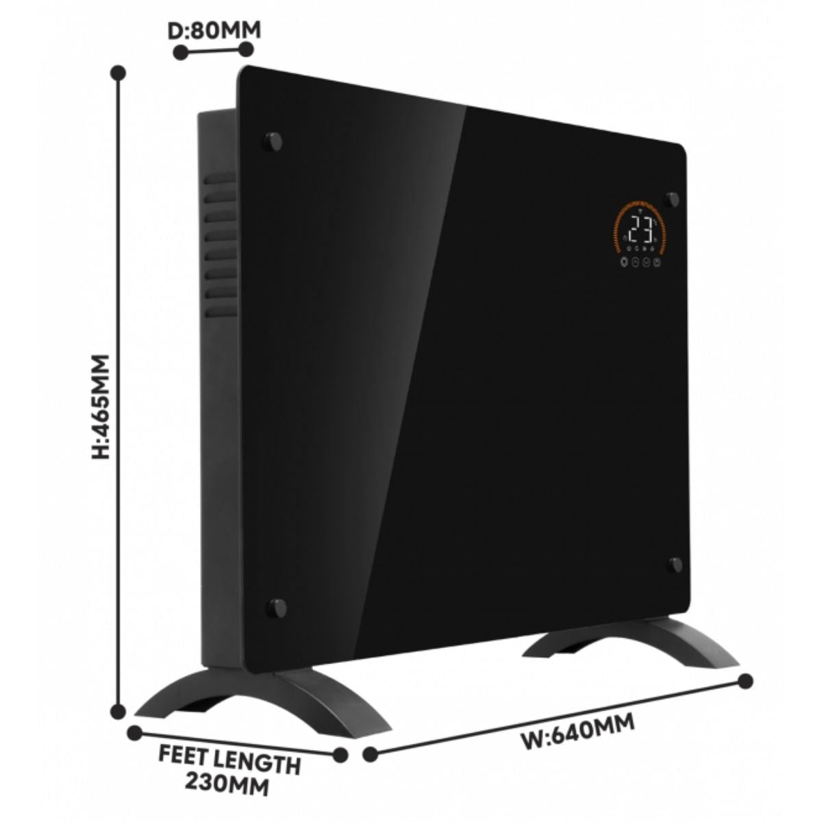 Sealey DH137 Baridi Electric Glass Panel Heater Black 1500W