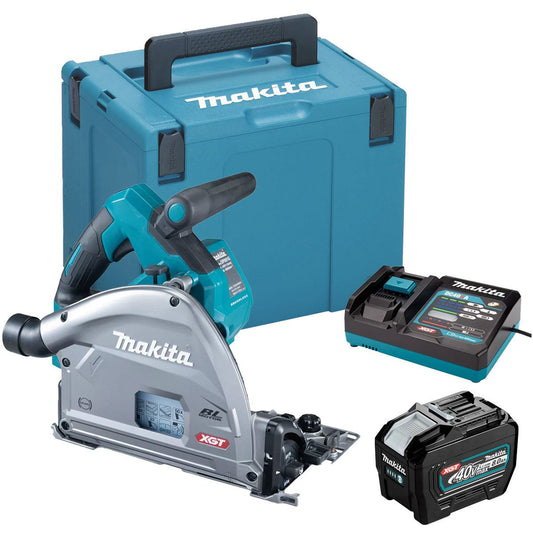 Makita SP001GZ03 40Vmax XGT Brushless Plunge Saw with 1 x 8.0Ah Battery Charger & Case