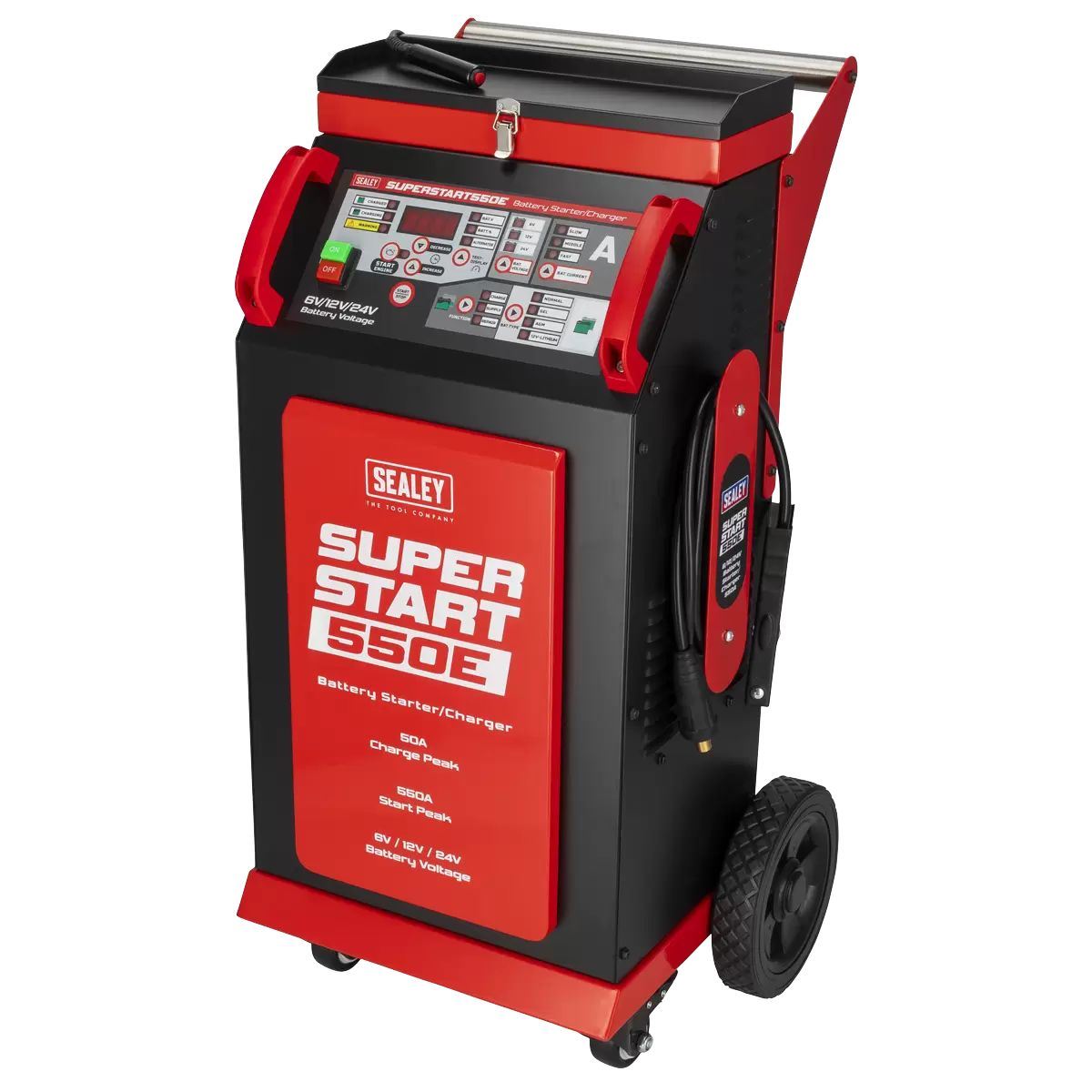 Sealey SUPERSTART550E 6/12/24V Battery Starter Charger 550A/230V