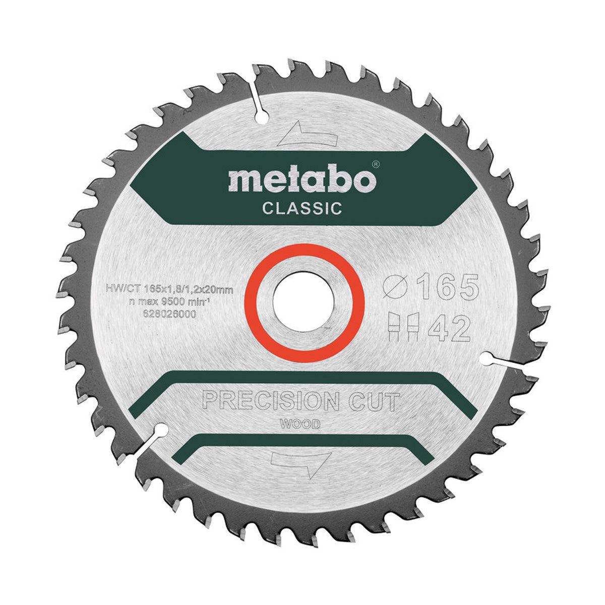 Metabo 165mm Circular Saw Blade Precision Cut Wood Classic 628026000