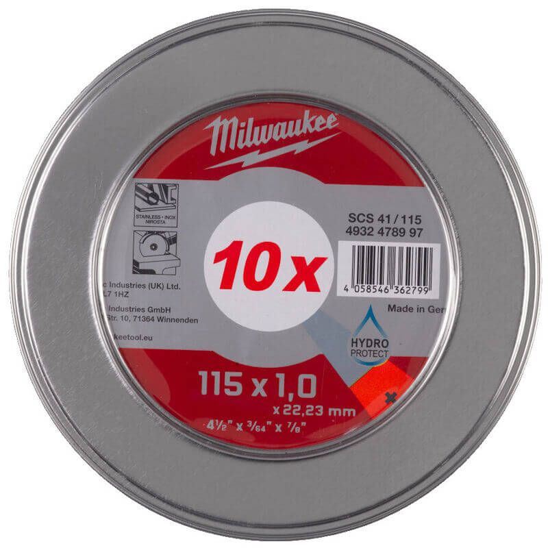 Milwaukee 115mm Metal Cutting Discs Pack of 10 4932478997