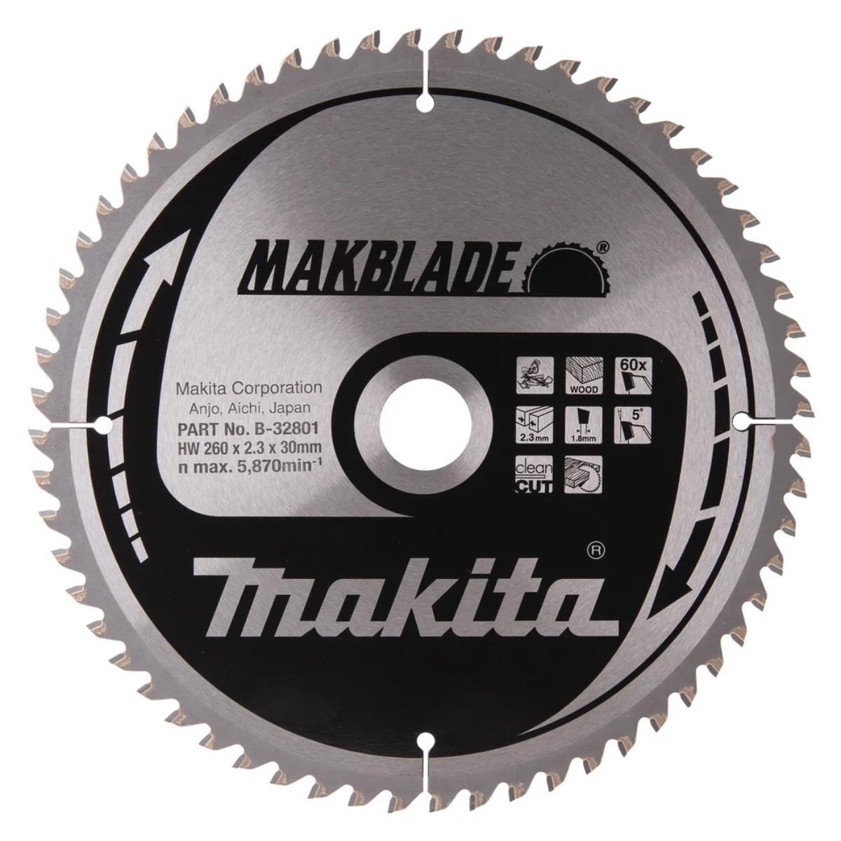Makita B-32801 Makblade TCT Mitre Saw Blade 260mm x 30mm x 60T