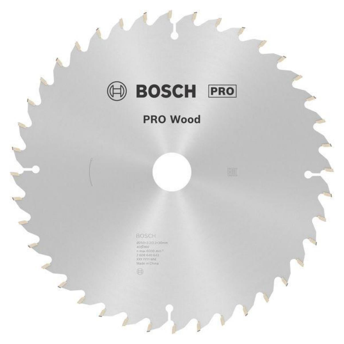 Bosch 250mm x 30mm 40T Wood Mitre Saw Blade - 2608640643
