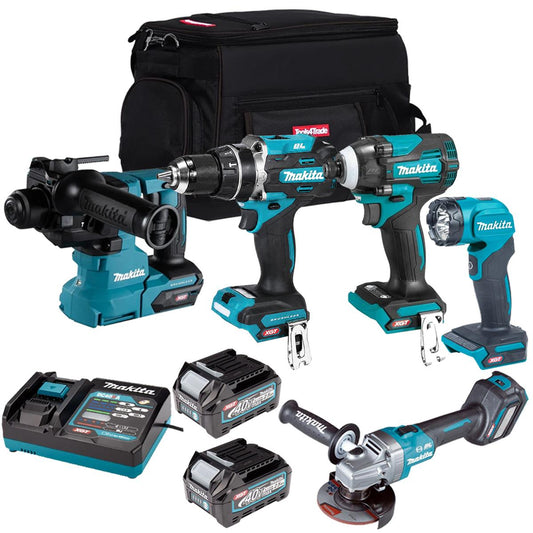 Makita 40V 5 Piece Combo Kit with 2 x 2.5Ah Batteries & Charger T4TKIT-6965
