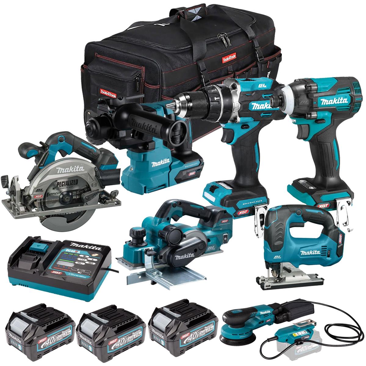 Makita 40V 7 Piece Combo Kit with 3 x 2.5Ah Batteries & Charger T4TKIT-7509