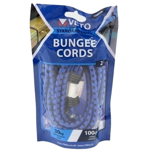 Timco 8mm x 100cm Veto Bungee Cords Standard (2/Bag) 100BUN