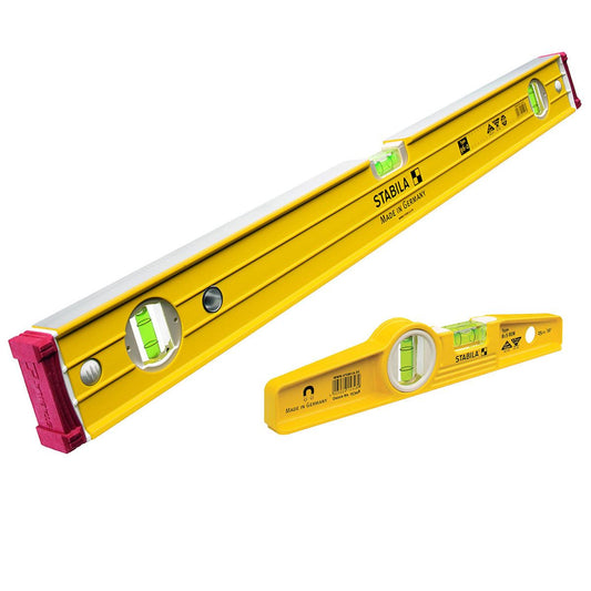 Stabila STB96260 96-2 60cm / 24in Spirit Level 3 Vial - 15226 With 25cm Magnetic Rare Earth Torpedo Level